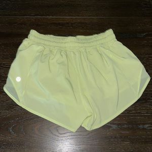 Lime green lululemon hotty hot shorts 2.5” inseam